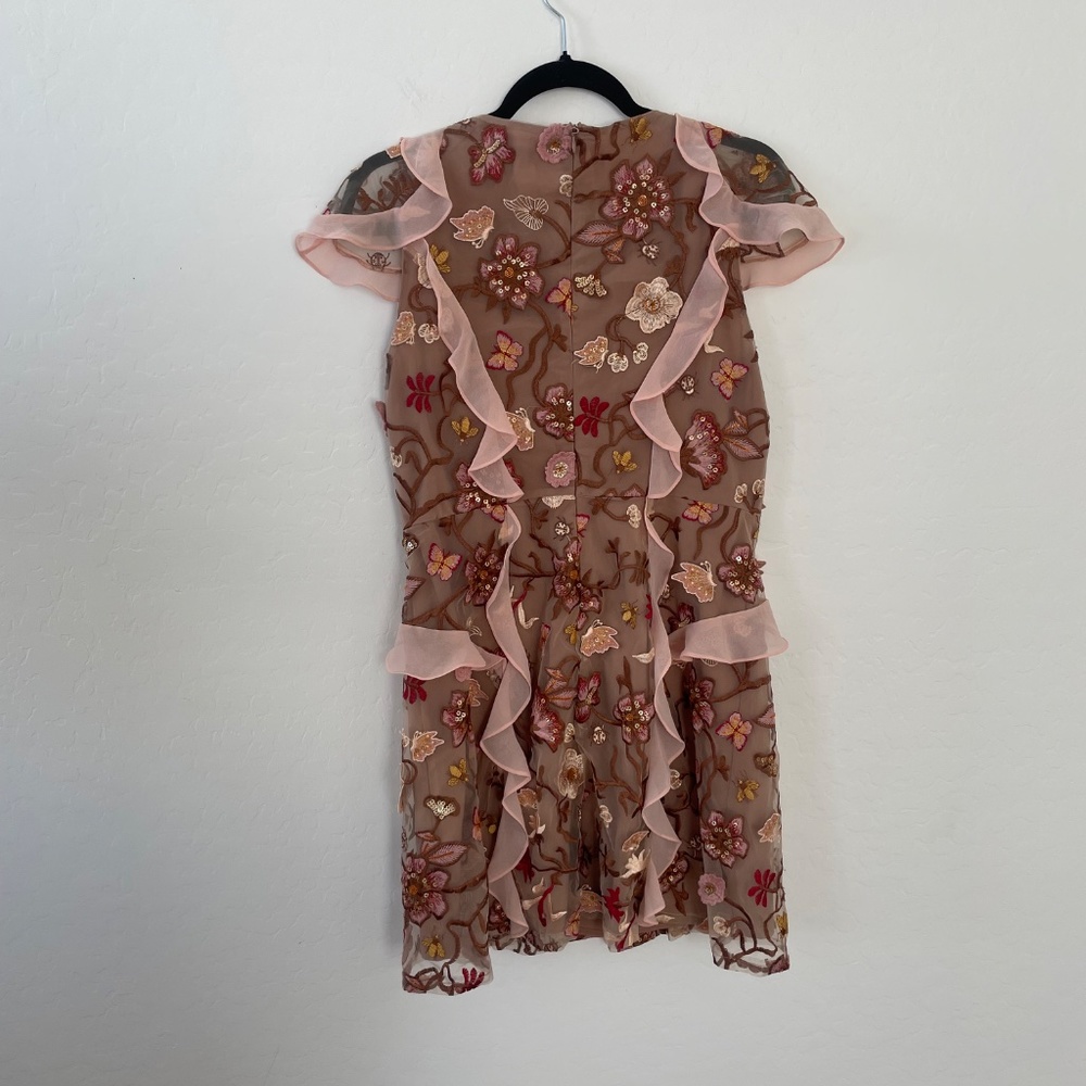 Botanic Butterflies Butterfly Bug Sequin Flutter Coquette Trendy Hip Mini Dress - Picture 9 of 13